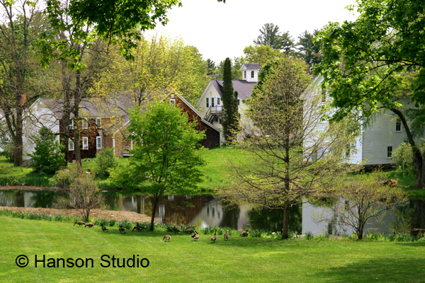 Center Sandwich, NH - Geese and Village Reflection